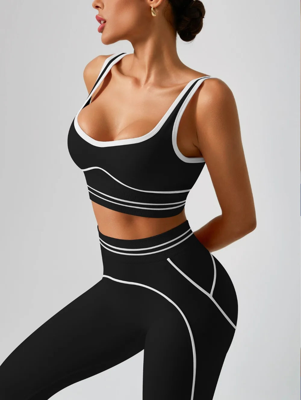 Women's Seamless Yoga Set - Sports Bra & High Waist Leggings Activewear for Gym Workout Fitness Exercise Stretch Athletic Outfit