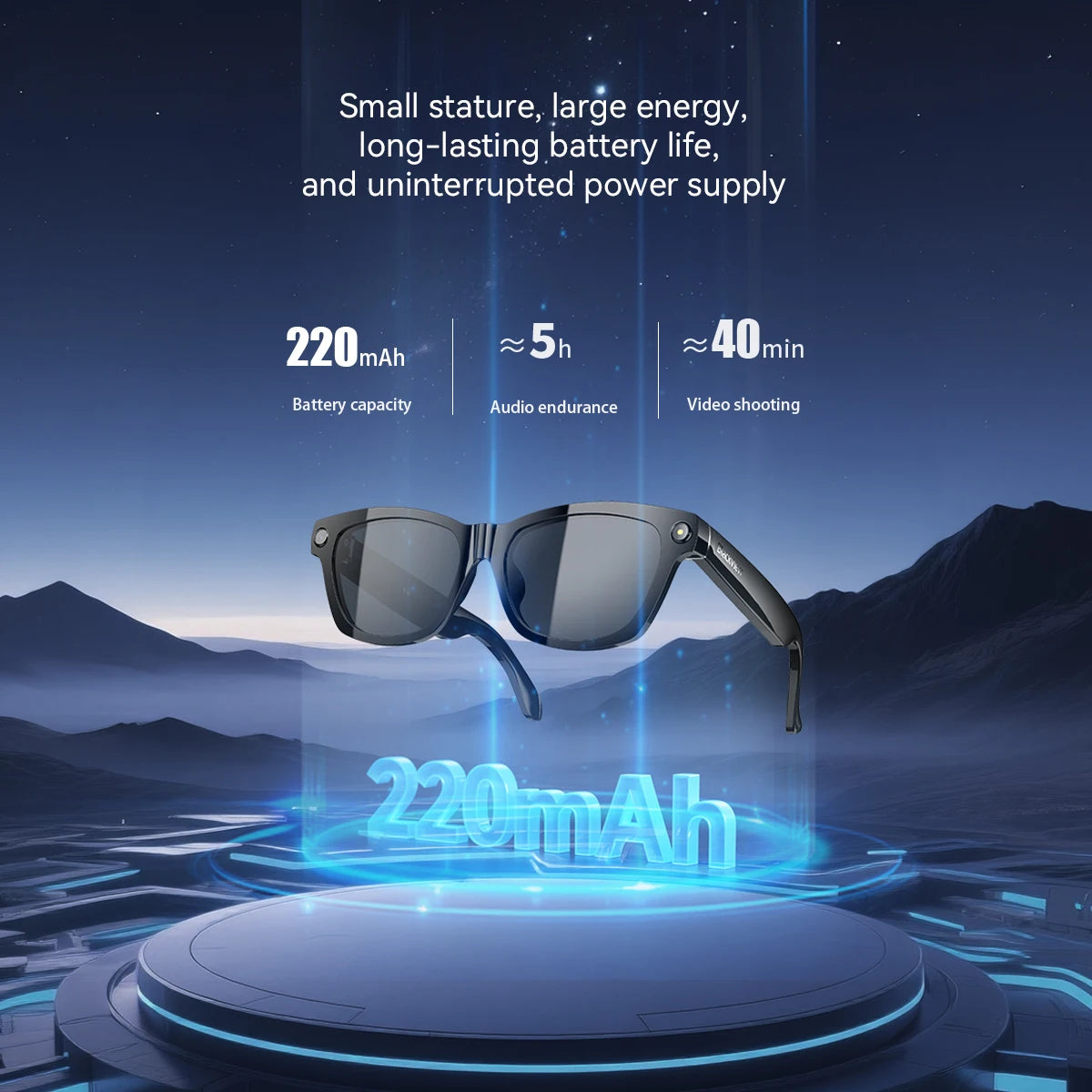 Blackview BV100 Smart Glasses, HD Camera,Bluetooth 5.4,220mAh Battery,Stereo Bass Speakers,Noise Cancelling Mic,Wear Detection