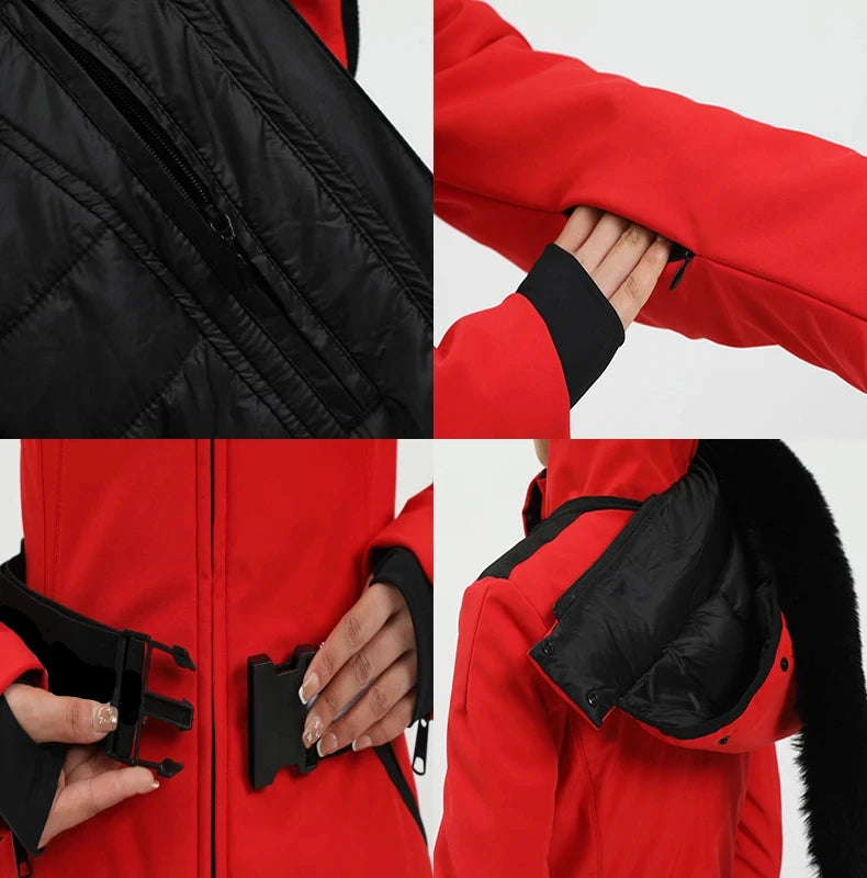 Snowboard Jackets 2025 Mountain Winter Hooded Woman Snow Jackets Outdoor Skiing Jacket Sports Outerwear Windproof Warm Tracksuit