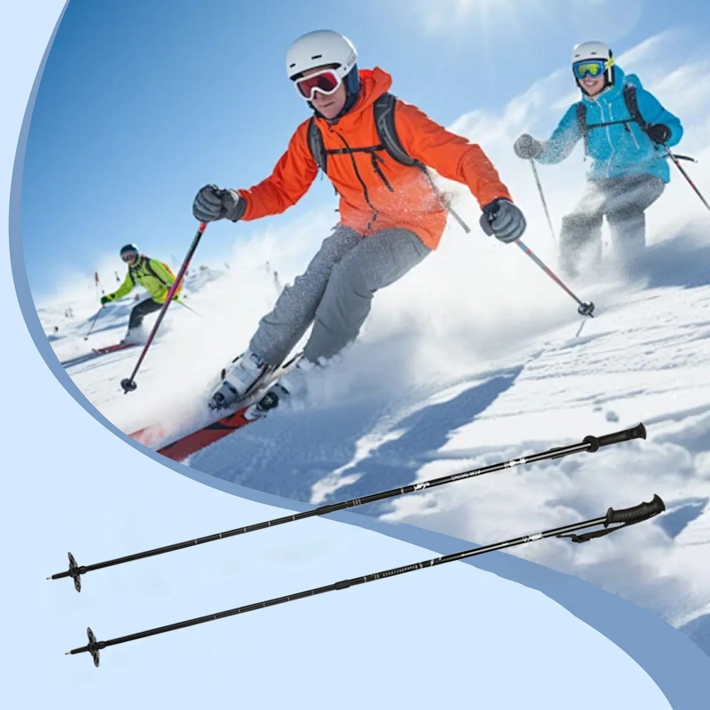 Skiing Pole Adjustable Trekking Poles for Outdoor Adventures Hiking Support Snowboarding Sturdy Walking Sticks for Mountains