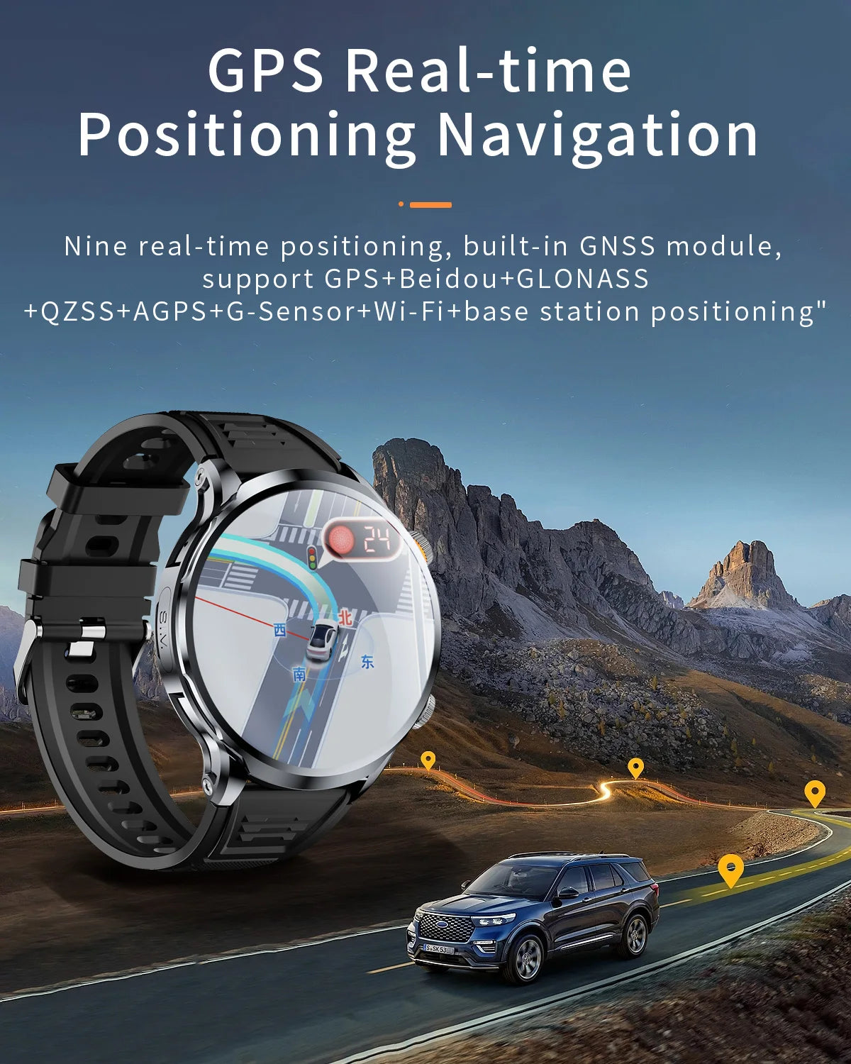 16+256GB Android H18 Smartwatch 4G LTE 1100Mah Battery Play Store Heart Rate 1.95 inch Spherical screen Smart Watch Men GPS WIFI