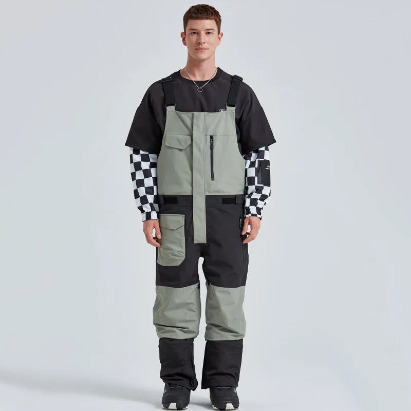 MUTUSNOW 2025 New Winter Women's and Men's Ski Strap Pants Windproof Waterproof Snowboarding Pants Outdoor Snowboard Overalls