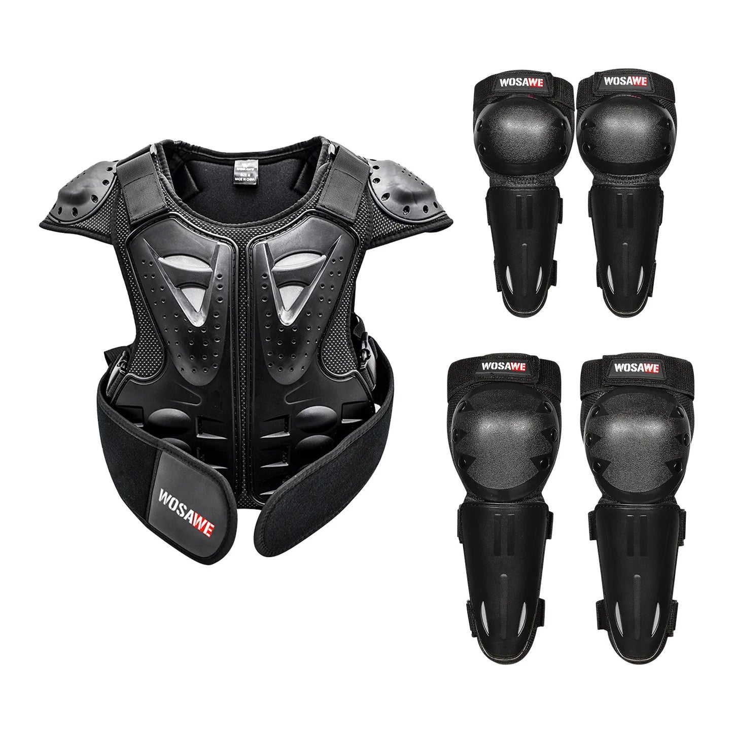 WOSAWE Children's Armor Jacket Spine Chest Protection Equipment Motocross Skateboard Moto Jacket Motorcycle Gear Moto Kids Armor