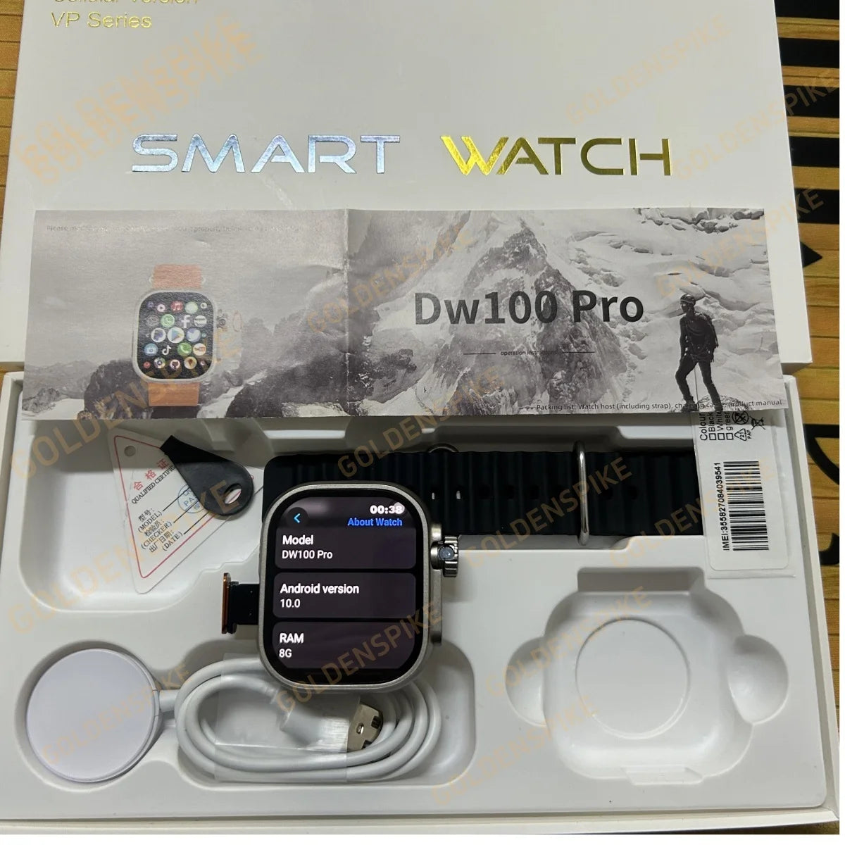 DW100 Pro Android Smartwatch Fingerprint Unlock Control Smart Watch 256GB ROM Free Download App WIFI GPS Camera 2.29inch Amoled