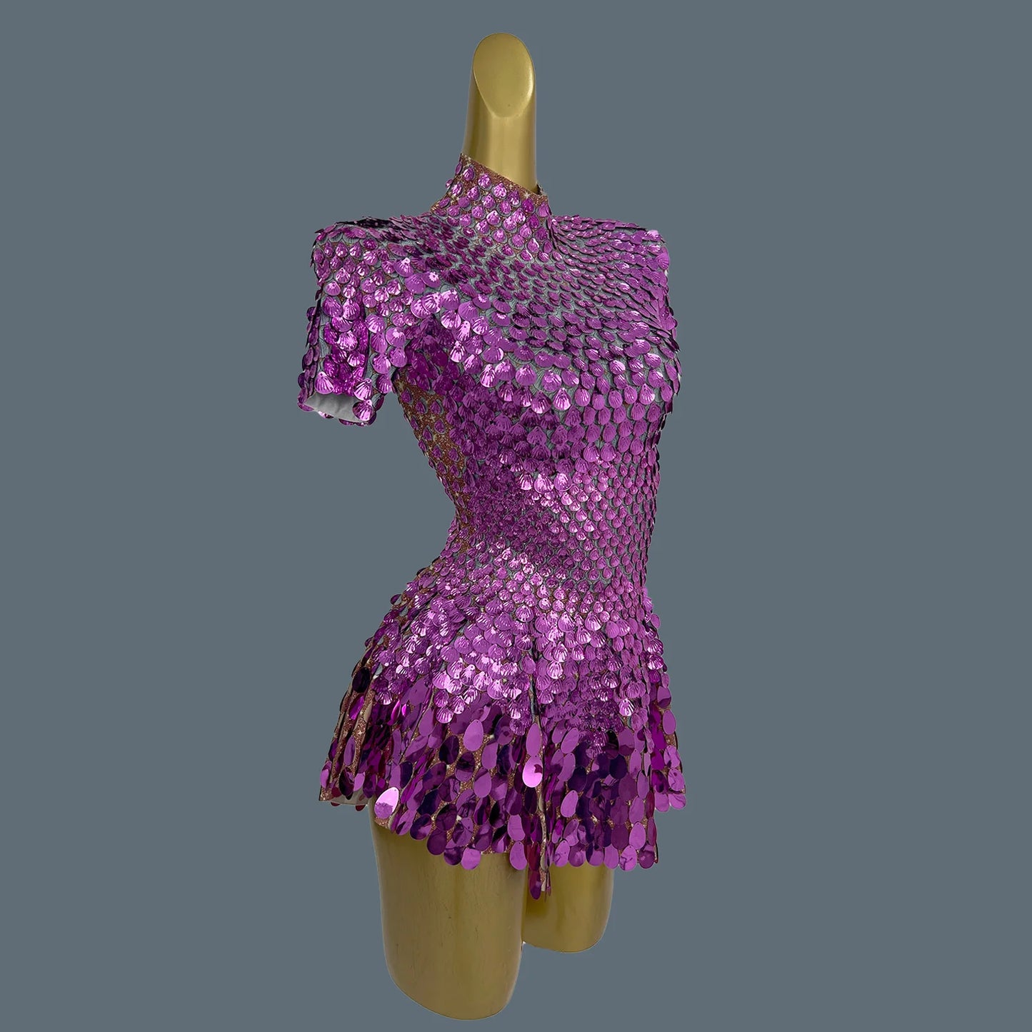 Sparkly Sequins Latin Dress Stage Wear Celebrate Birthday Prom Short Dress Nightclub Stage Performance Dance Costume Jinsique