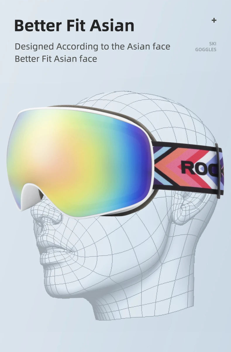 ROCKBROS Skiing Snowboarding Eyewear Goggles for Adult / Child Windproof Anti-fog Snow Ski Glasses Winter Sports Accessories