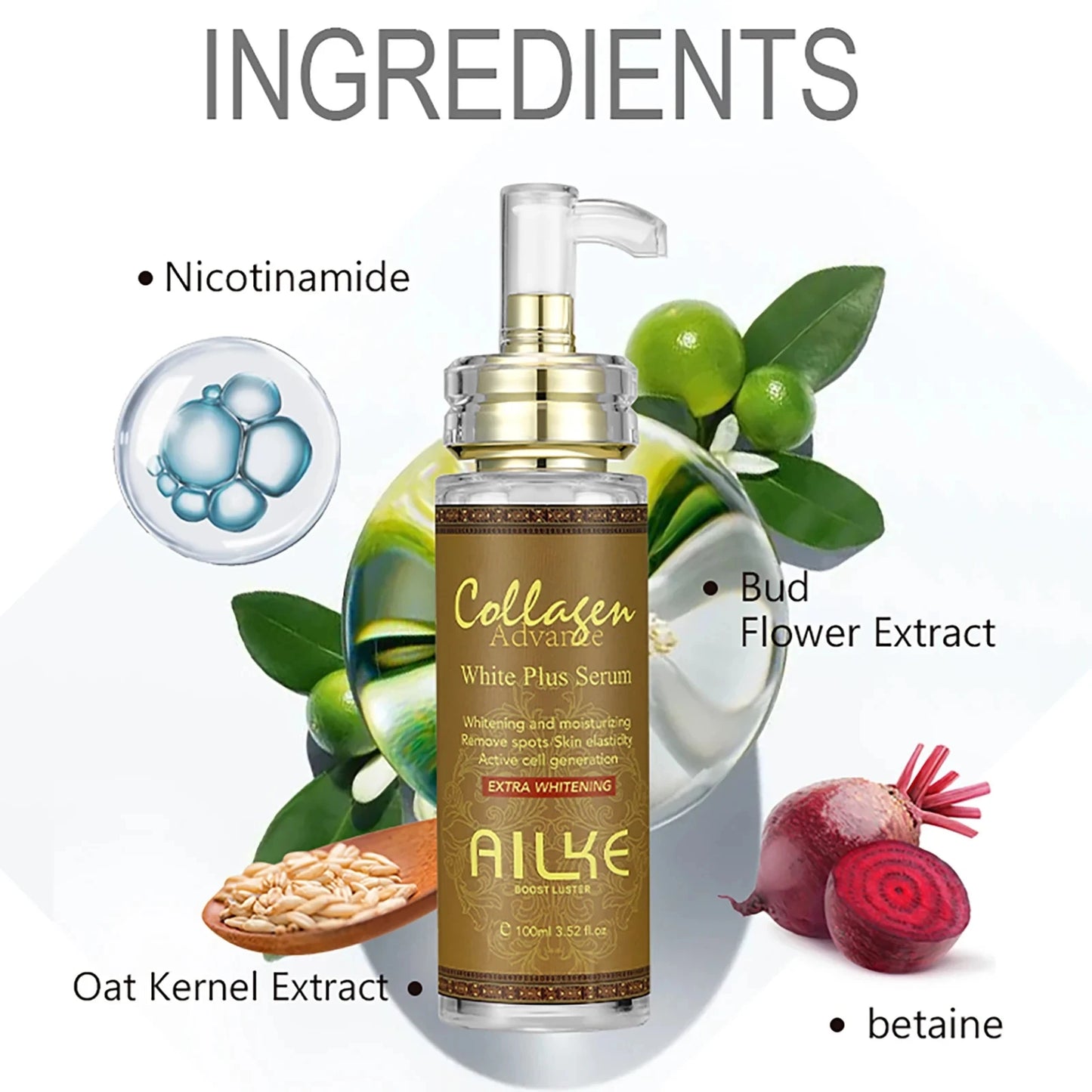 AILKE Collagen Whitening Set For All Skin Types, Lightening, Reduce Dark Spots, Freckles, Hyperpigmentation, Even Skin Tone