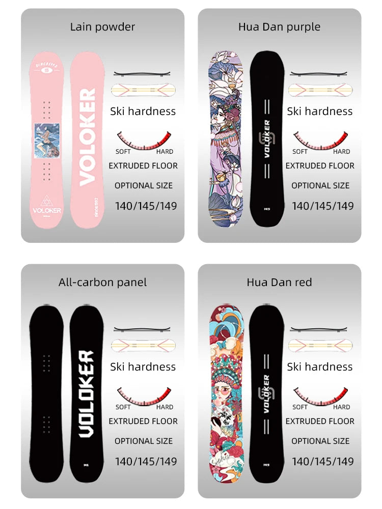 China Manufacture Unique Design Women Snowboard Winter Outdoor Steady Poplar Wood Core Freestyle Skiing Board