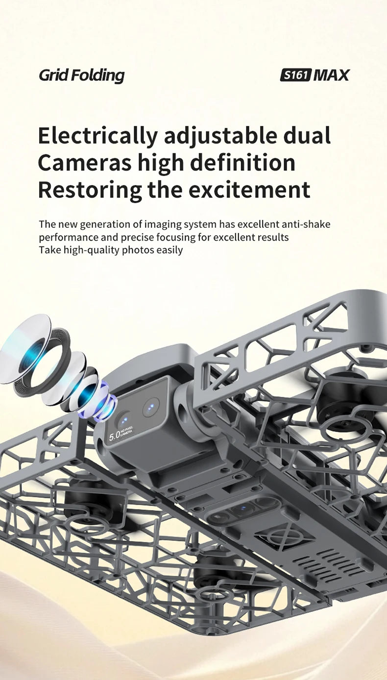 2025 NEW S161 MAX MIni Drone Cam 4K HD Professinal Dual Camera 4.5-inch screen UAV With screen brushless motor Quadcopter Drones