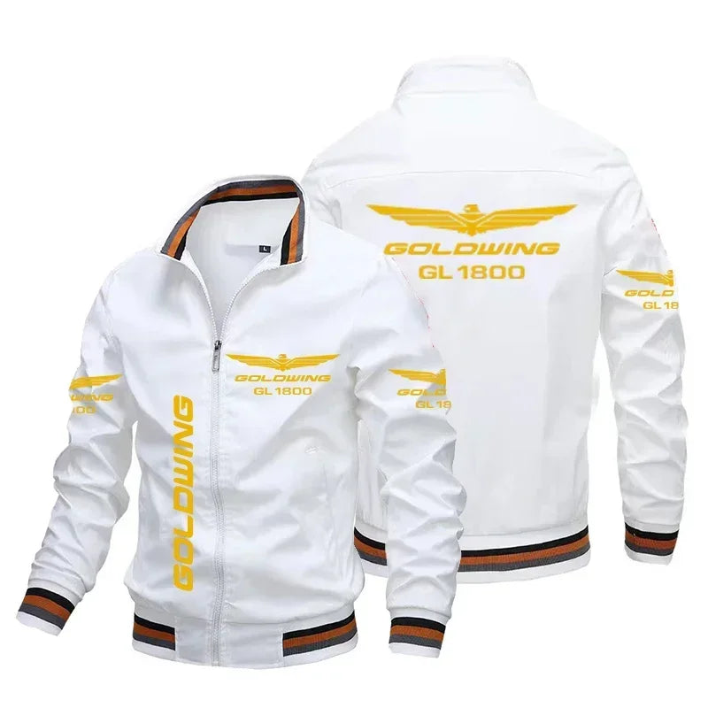 Honda Motorcycle Gold Wing GL1800 Print Jacket Biker Racing Team Custom Bomber Jacket Oversized Windbreaker Honda Men Clothing