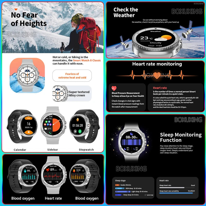 2025 New For Galaxy Watch 8 Classic Smart Watch Men  GPS NFC Bluetooth call 47mm AMOLED Fitness Sport Tracker Health Smart Watch