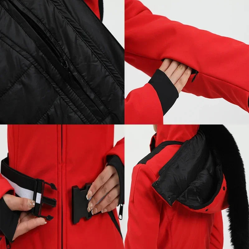 Snowboard Jackets 2025 Mountain Winter Hooded Woman Snow Jackets Outdoor Skiing Jacket Sports Outerwear Windproof Warm Tracksuit