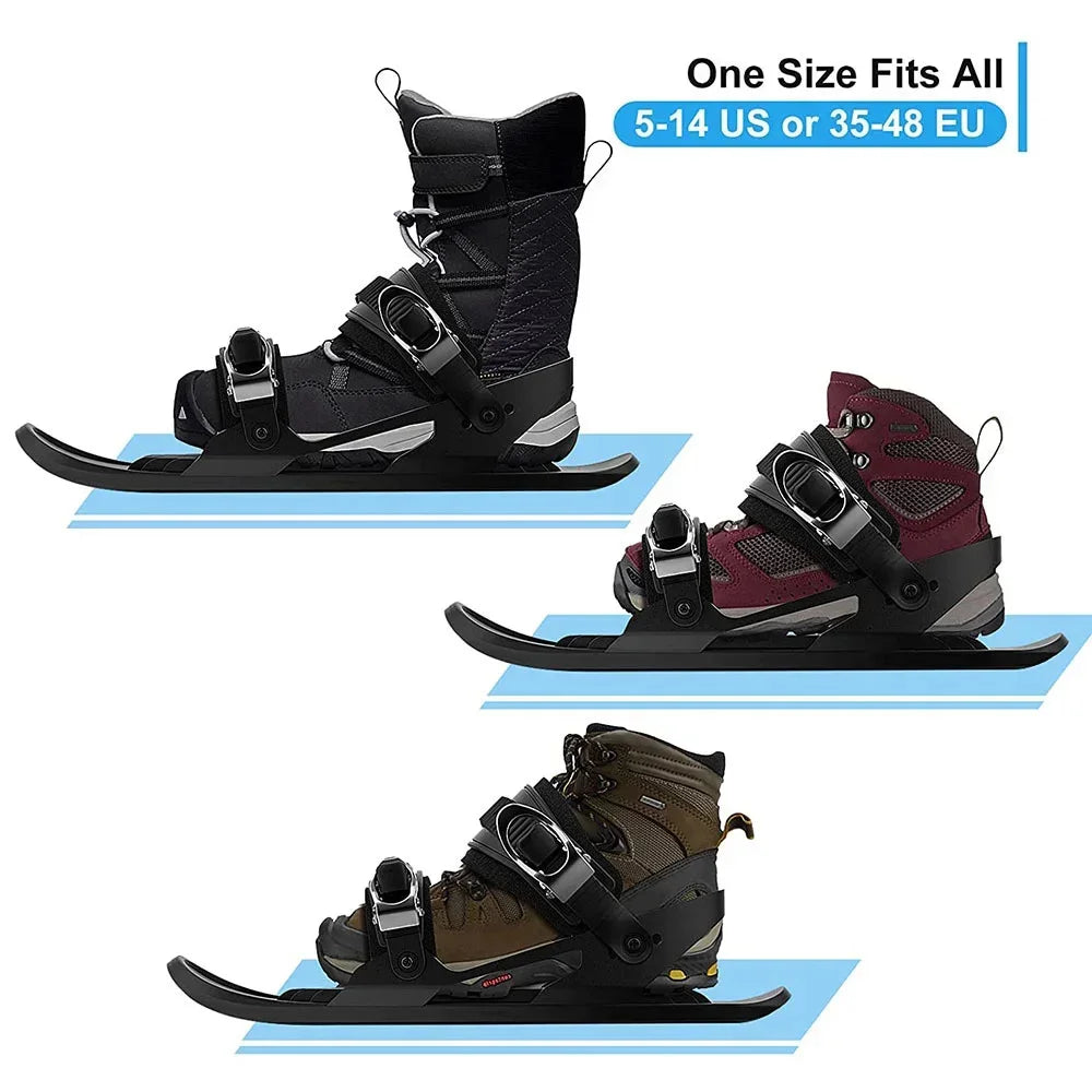 Mini Short Skis For Outdoor Snow Ski Boots Snowboards Portable Ice Skates And Snow Boots For Winter Travel