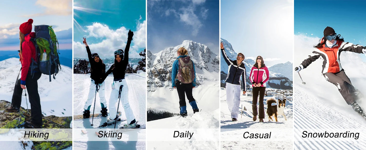 MAGCOMSEN Women's Ski Pants Winter Fleece Lined Waterproof Warm Snow Trekking Hiking Pants Outdoor Trousers Female