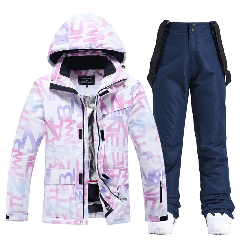 Ski Suit Women Winter Warm Waterproof Outdoor Sports Snow Jackets and Pants Hot Ski Equipment Snowboard Down Jacket Female Brand