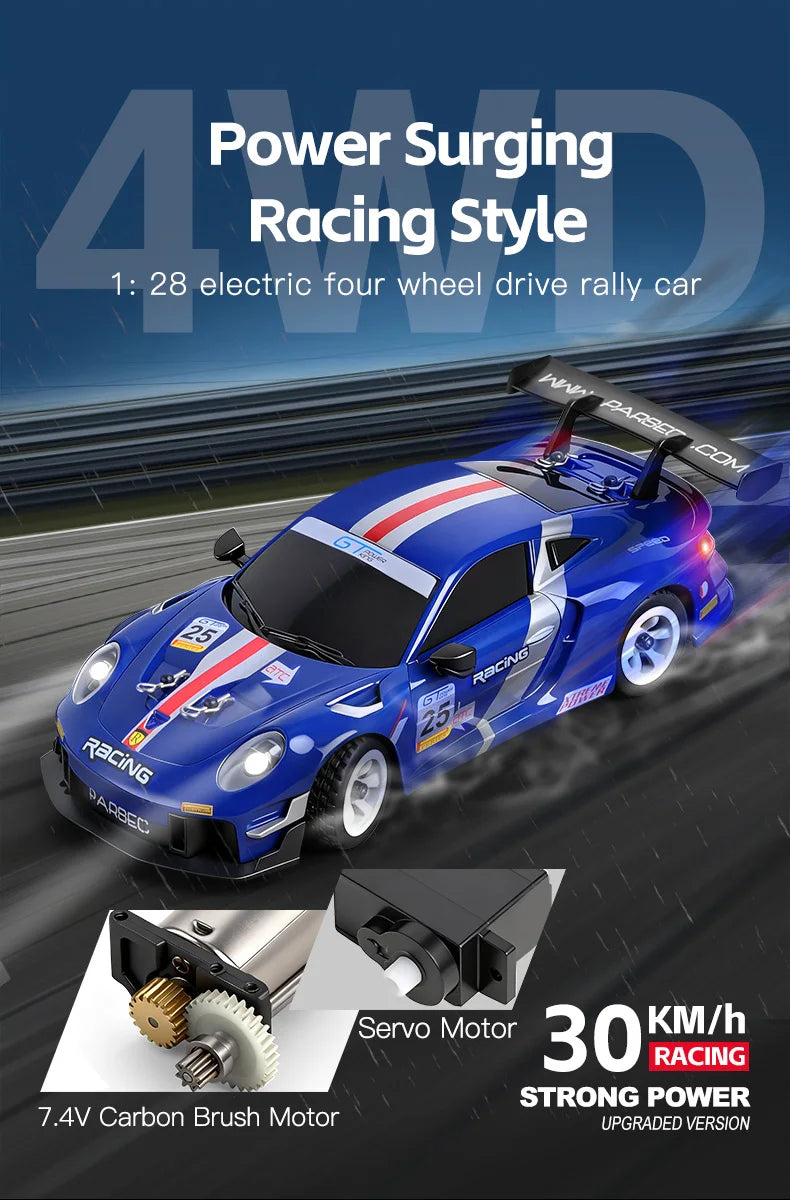 WLtoys 284191 284019-A Upgraded Gyro 1/28 RC Drifting Car 4WD High Speed Radio Control Model 2.4G Drift Racing Vehicle Mini Gift