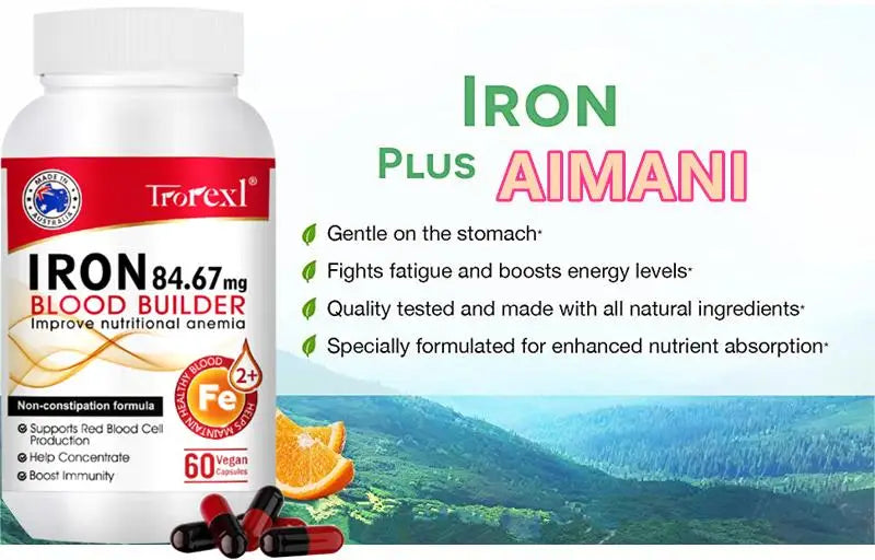 Iron Blood Builder Supplement for Women Nutritional Anemia, Iron Levels, Enhance Immunity Pills for Women Boosting Hemoglobin