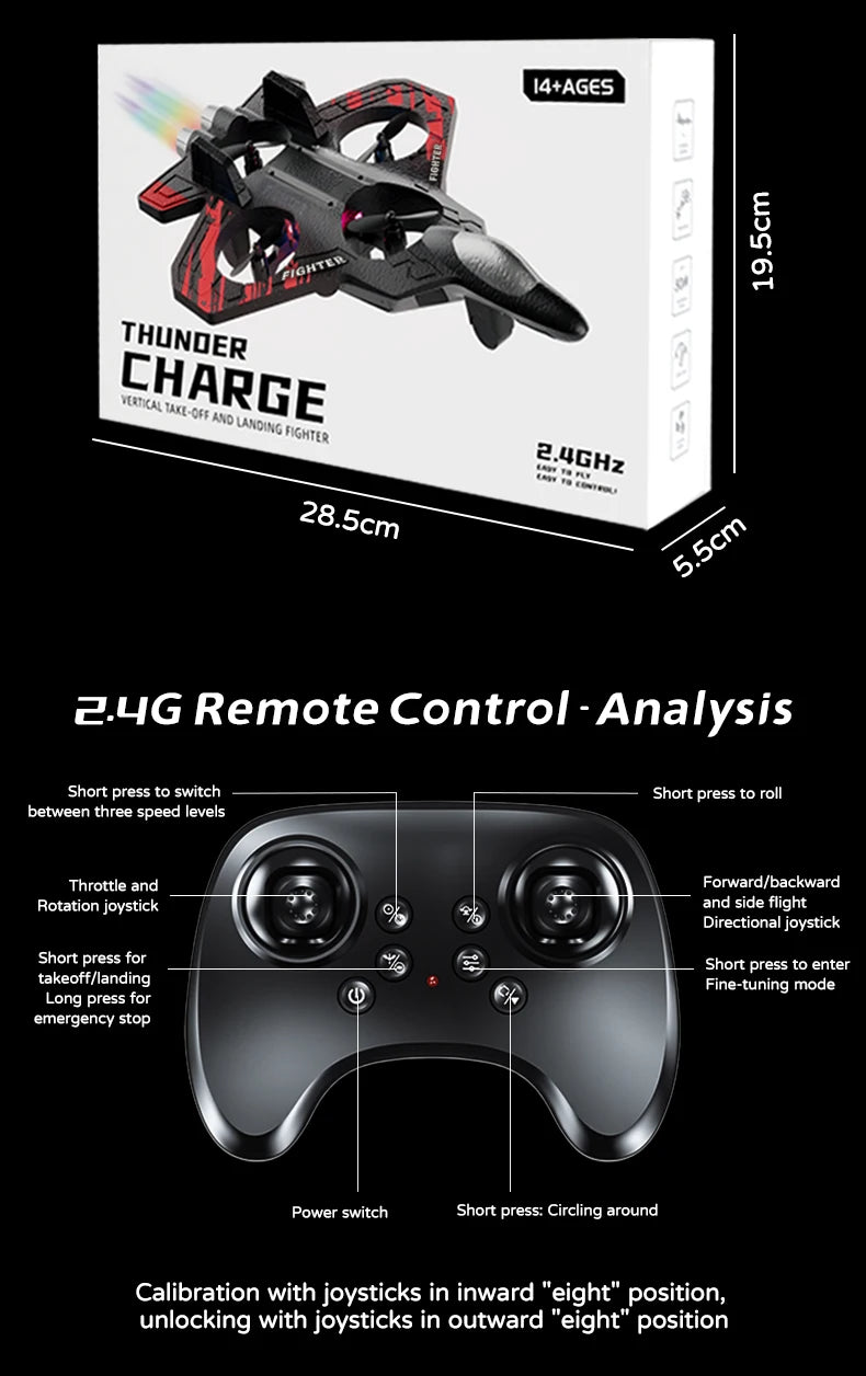 L101 RC Foam Airplane Mini Drone 2.4G Fighter Stunt Helicopter 360° Flip Remote Control Aircraft LED Colored Lights Quadcopter