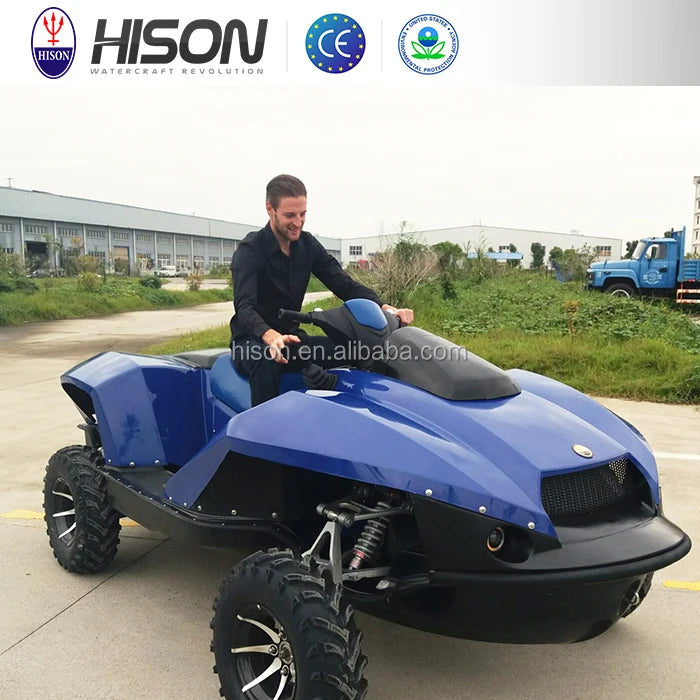 Factory Supplies High Quality OEM Fiberglass 4 Stroke Engine Amphibious Water Sports Vehicles Heavy Duty All Terrain Lake River