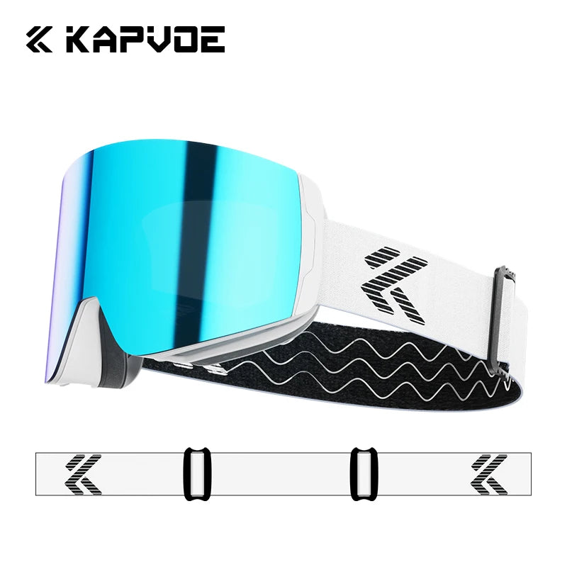 Kapvoe Photochromic Ski Goggles Magnetic Anti-Fog Lenses UV400 Protection Men Women Ski Goggles Snow Sunglasses Sports Eyewear