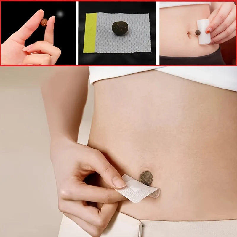 30PCS Belly Body Shaping Pill and 30PCS Mugwort Navel Sticker Lymphatic Patches Improve Stomach for Female Male Reduce Swelling
