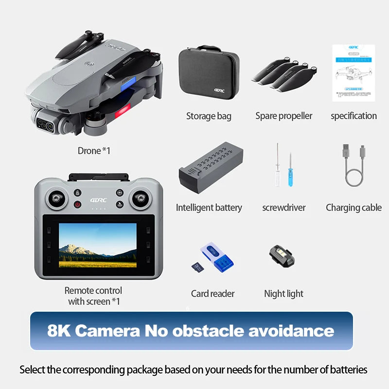 F8 MAX GPS Drone Professional 8K Camera 6K 5G WIFI FPV Drone Avoiding Obstacle with Large Screen Remote Control Quadcopter Toys