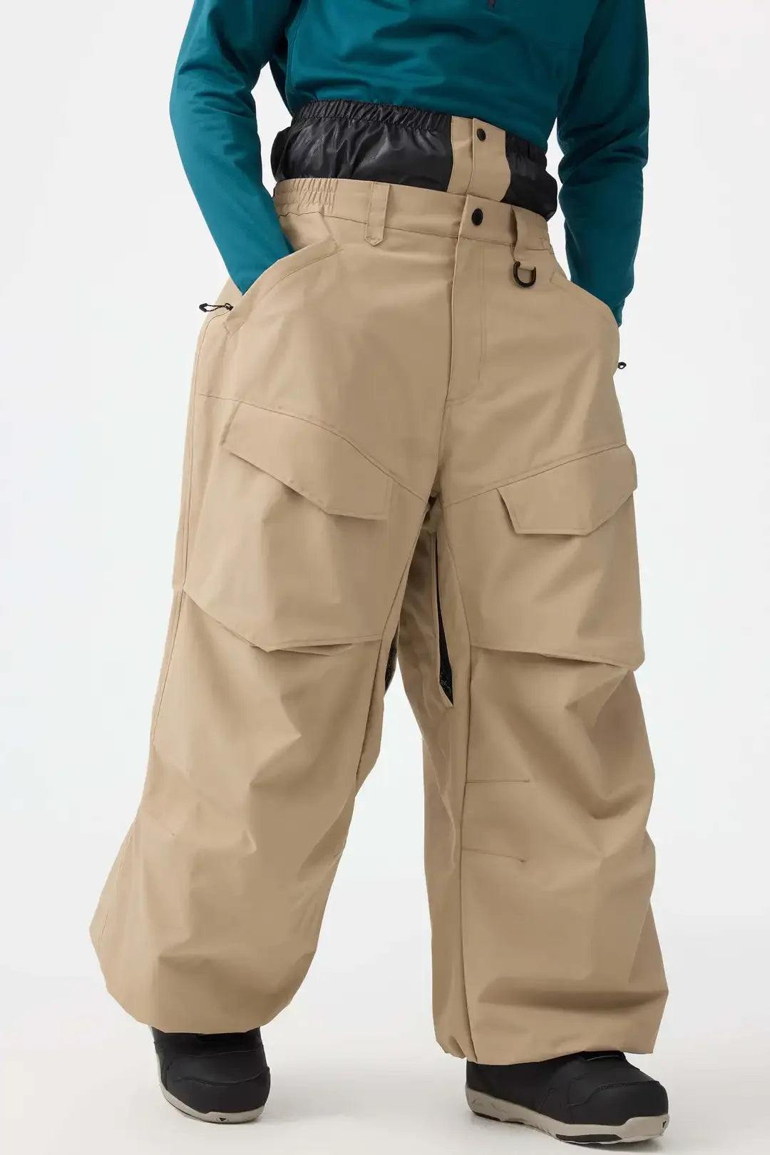 Men Baggy Wear-resistant Skiing Pants Women Insulated Loose Pockets Winter Trousers Outdoor Sports Waterproof Clothes 2025 Warm