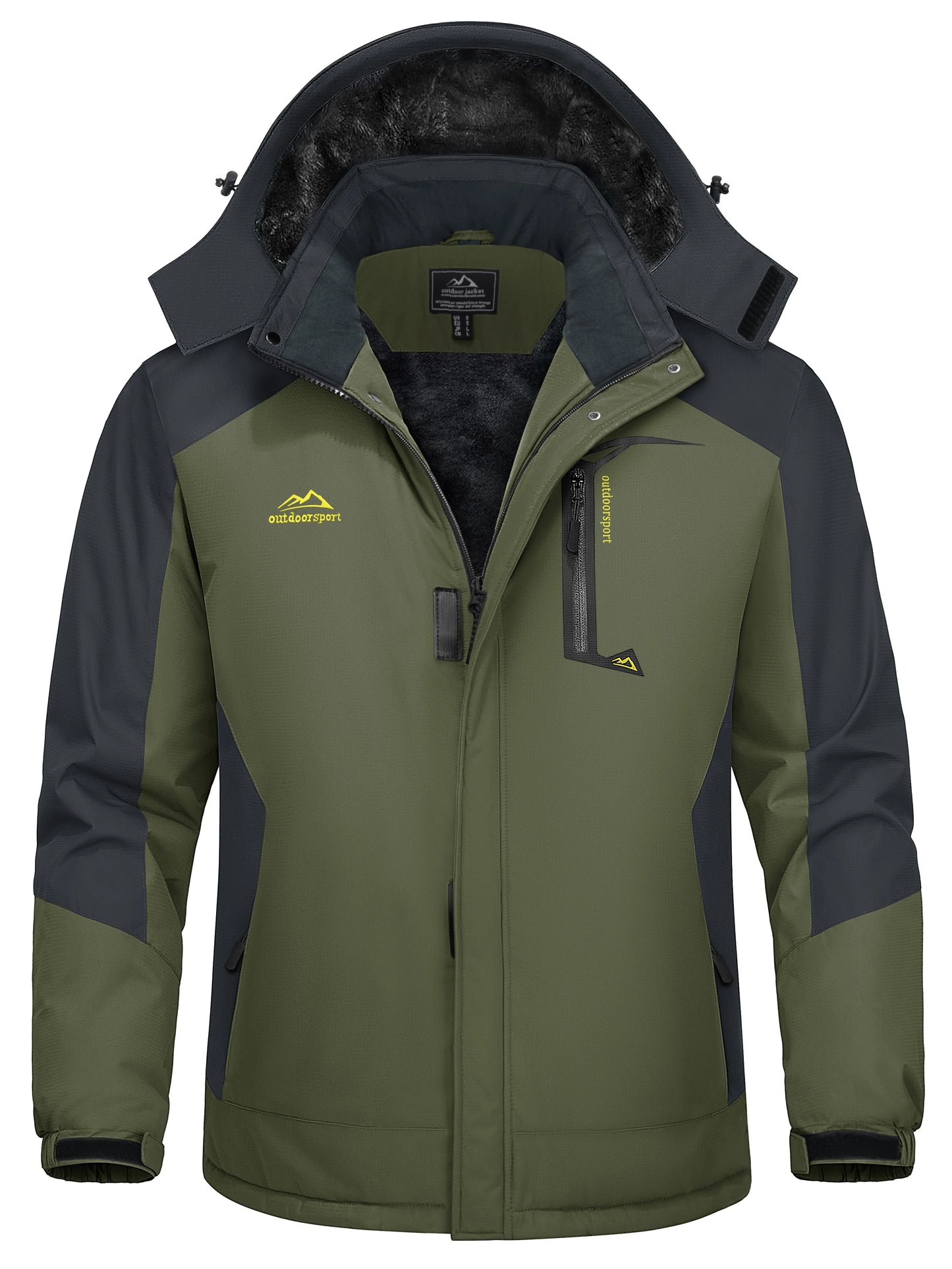 TACVASEN Winter Thicken Coats Mens Ski Snow Jacket Waterproof Fleece Insulated Jackets Outdoor Snowboard Warm Parka Raincoat