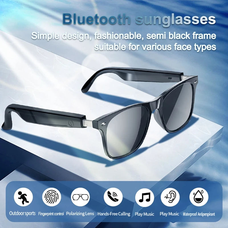 Lenovo Smart Glasses Camera Remote Shoot Bluetooth Call Music Stereo Mic Men Touch Sunglasses AI Voice Assistant For Android IOS