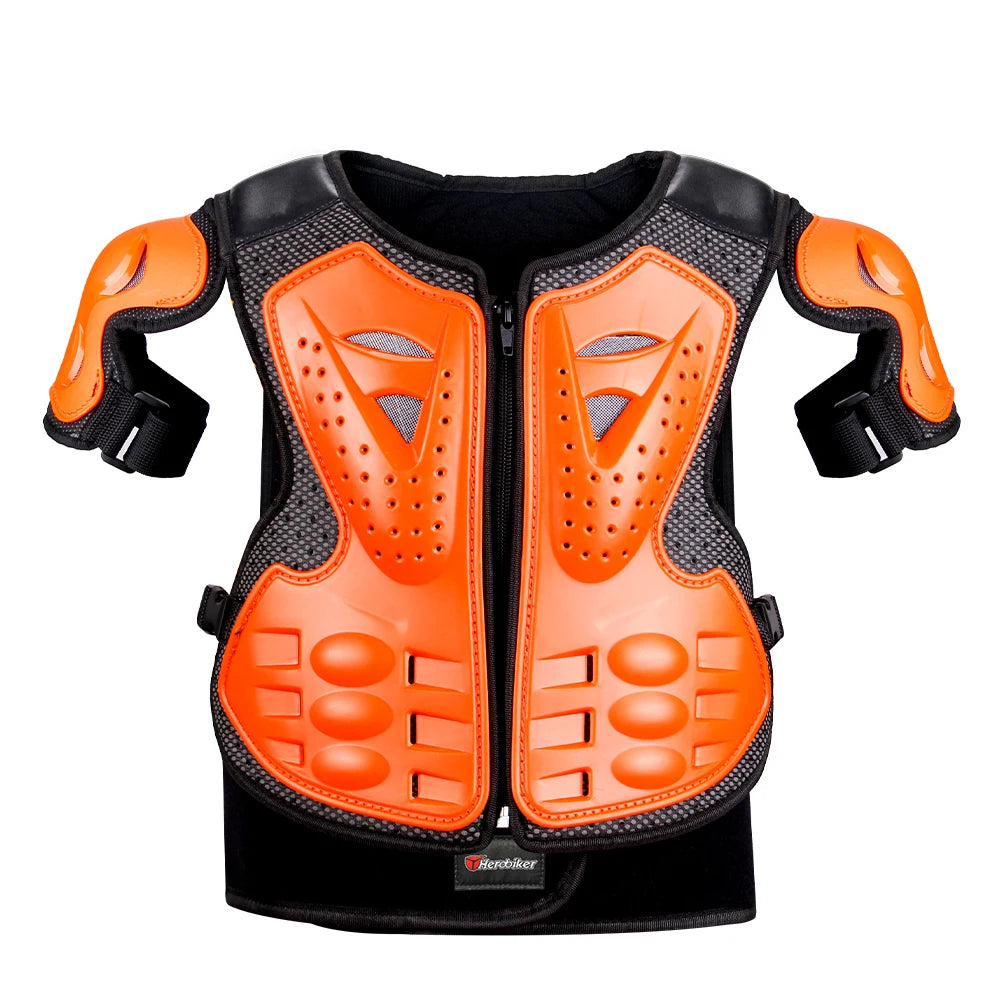 Kid's Motorcycle Armor Vest Protection Motocross Body Armor Jacket Protective Armors Riding Kneepads Moto Full Armor Children