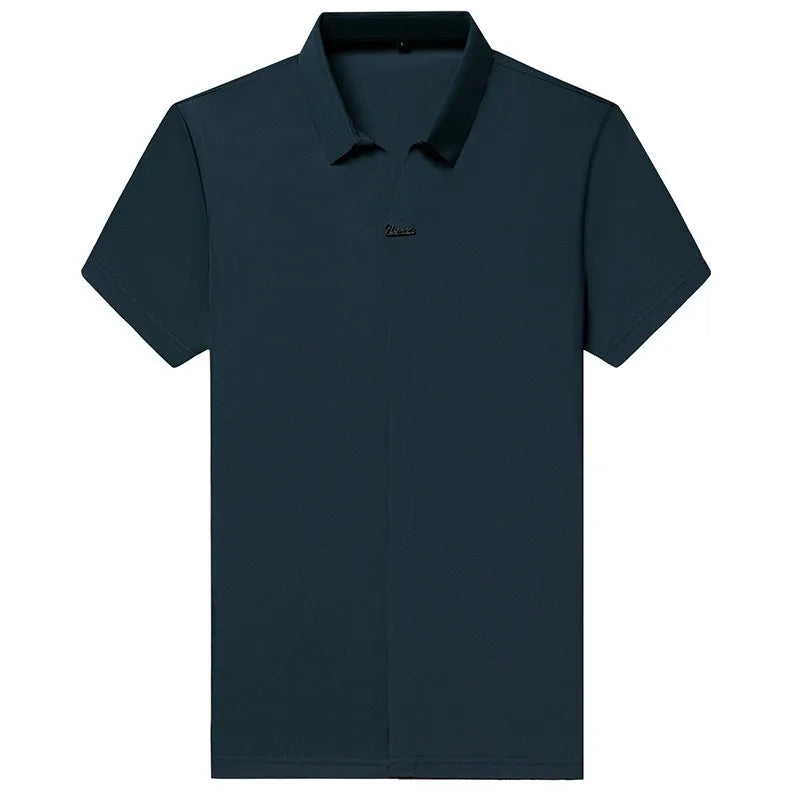 High End Mulberry Silk T-shirts Man Long Sleeve Tops Business Casual Elastic Non-iron Seamless Quality Luxurious Men Polo Shirts