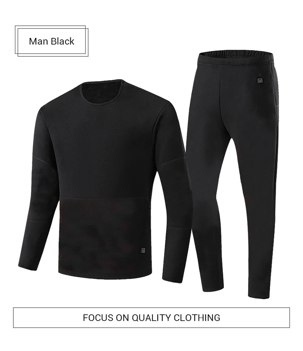 52 Areas New Heated Underwear Winter Thermal Underwear Women Men Heating Jacket Winter Accessories USB Electric Heating Clothes