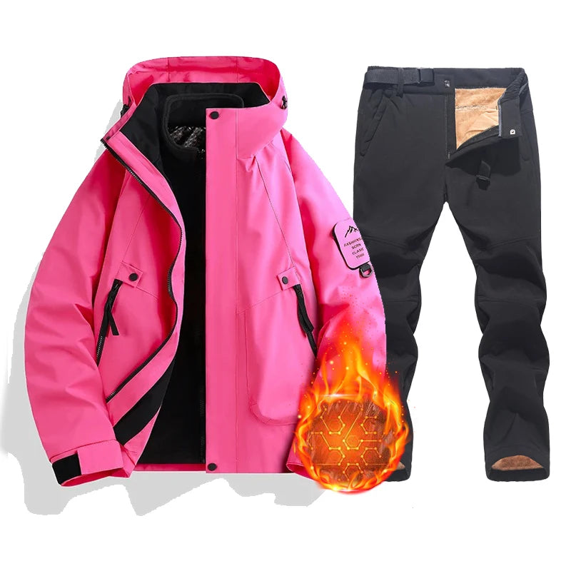 New Women's Ski Suit Brands Windproof Waterproof Thicken Warm Snow Coat Winter Skiing And Snowboarding Jacket and Pants Set