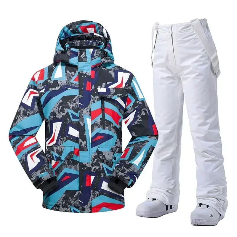 High Quality Men's Winter Waterproof Snowboard Jacket Pants Set Male Breathable Windbreak for Adults Ski Suits