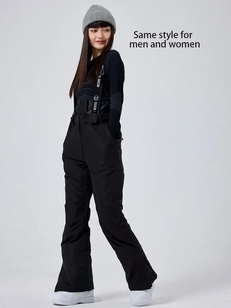Outdoor Skiing Trousers Women Men's Ski Pants Winter Thickened Windproof Waterproof Warm 2025 Snowboarding Snow Strap Pants