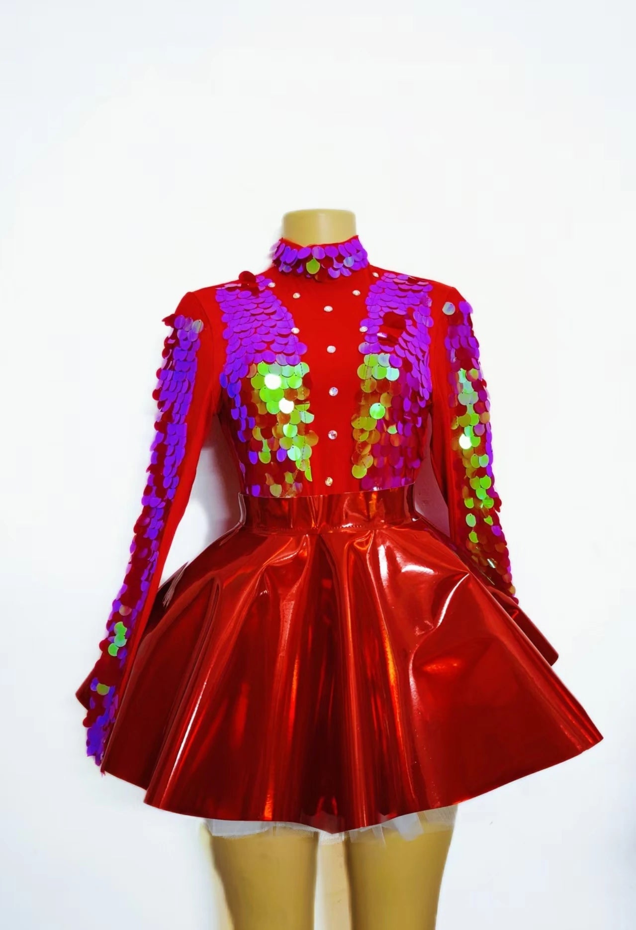 Sexy Mermaid Cosplay Jumpsuit Women Colorful Sequins Fish Scale Rhinestone Bodysuit Masquerade Party Dress Gogo Dancer Swimsuits