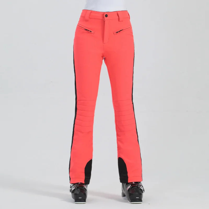 Winter ski pants women double board winter outdoor warm windproof waterproof elastic snow pants women