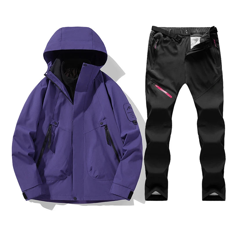 Ski Suit Women Winter Warm Windproof Waterproof Ski Jacket Ski Pants Female Outdoor Sports Snow Coat Trousers Snowboard Wear