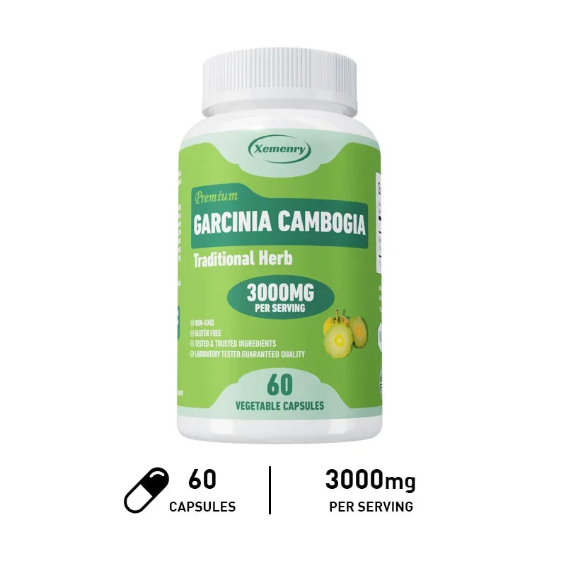 Garcinia Cambogia Capsules - Fat Burning & Cellulite Burner Detox, Weight Management, Metabolism Boost
