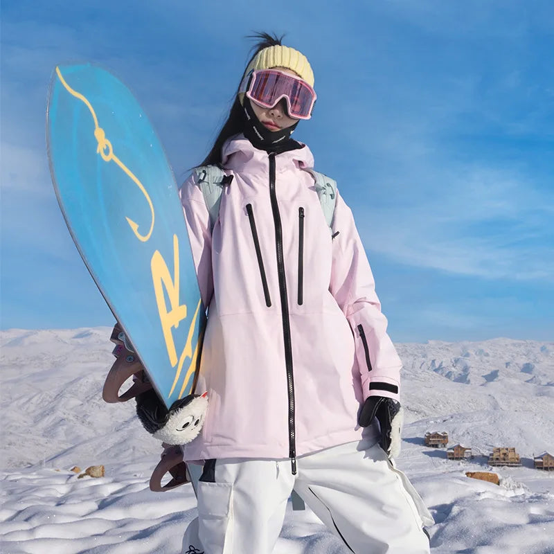 SEARIPE Winter Men Women Hooded Ski Jacket Waterproof Breathable Warm Snowboarding Coats Male And Female Outdoor Skiing Tops