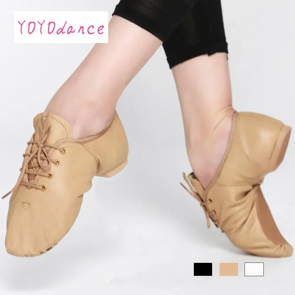 New Professional Jazz Dance Shoe Boot Women Men Kids Lace Up Dancing Sneakers Leather Athletic Shoes