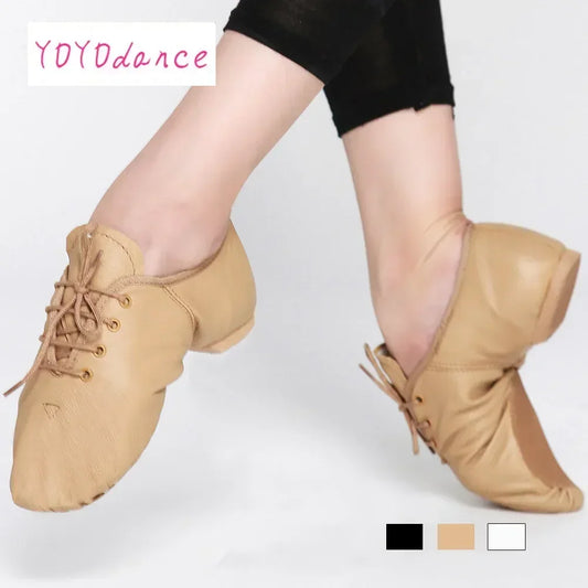 New Professional Jazz Dance Shoe Boot Women Men Kids Lace Up Dancing Sneakers Leather Athletic Shoes