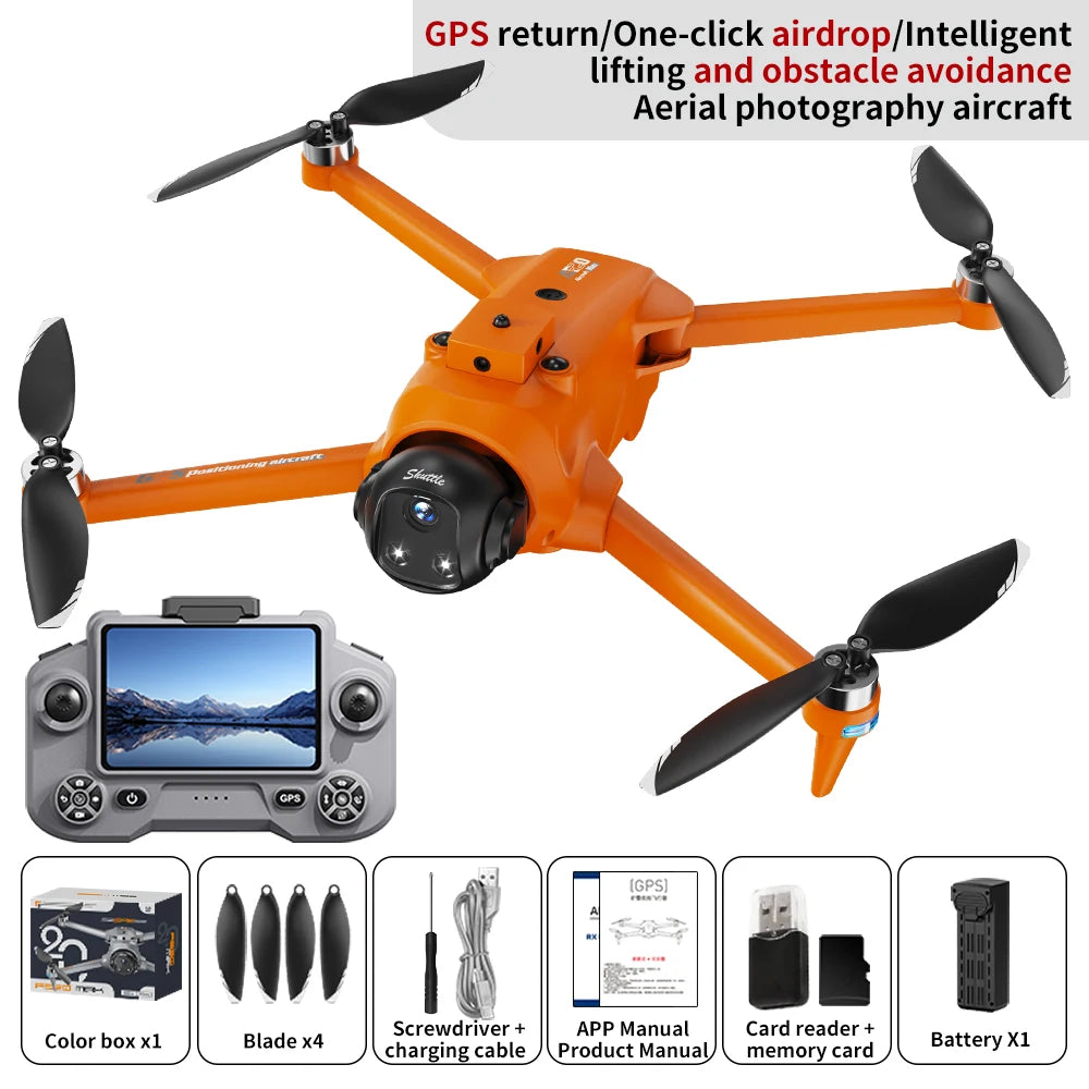 AE20 Drone Remote Control Brushless Motor Screen Lifting Obstacle Avoidance GPS Intelligent Positioning Remote Control Aircraft