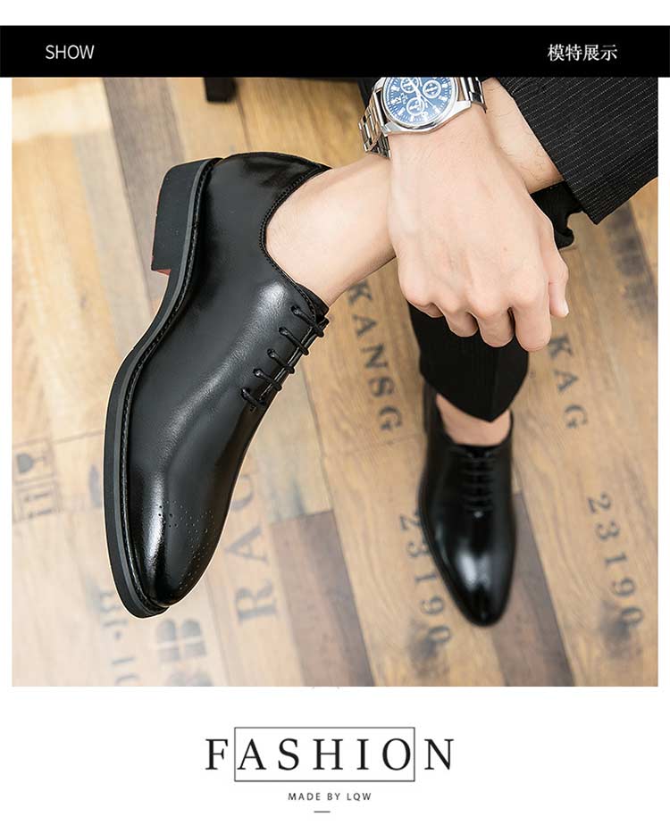 New Red Sole Brogue Shoes Men Black Business Mens Formal Shoes Lace-up Round Toe Spring/Autumn