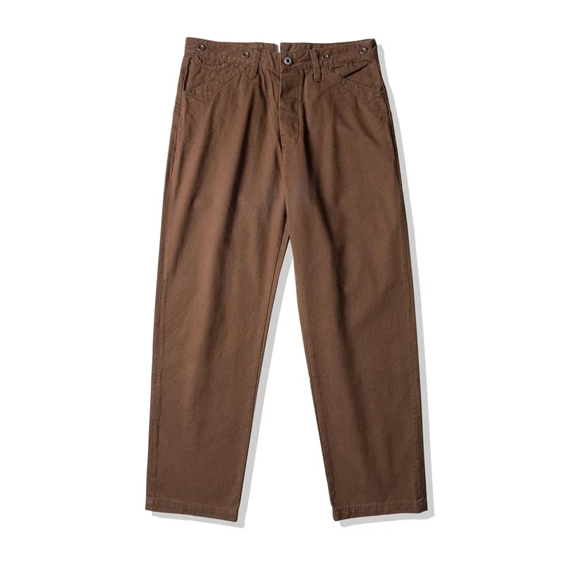Red Tornado Chino Pants Retro Style Men's Cinch Back Casual Trousers Straight Fit CK-0010