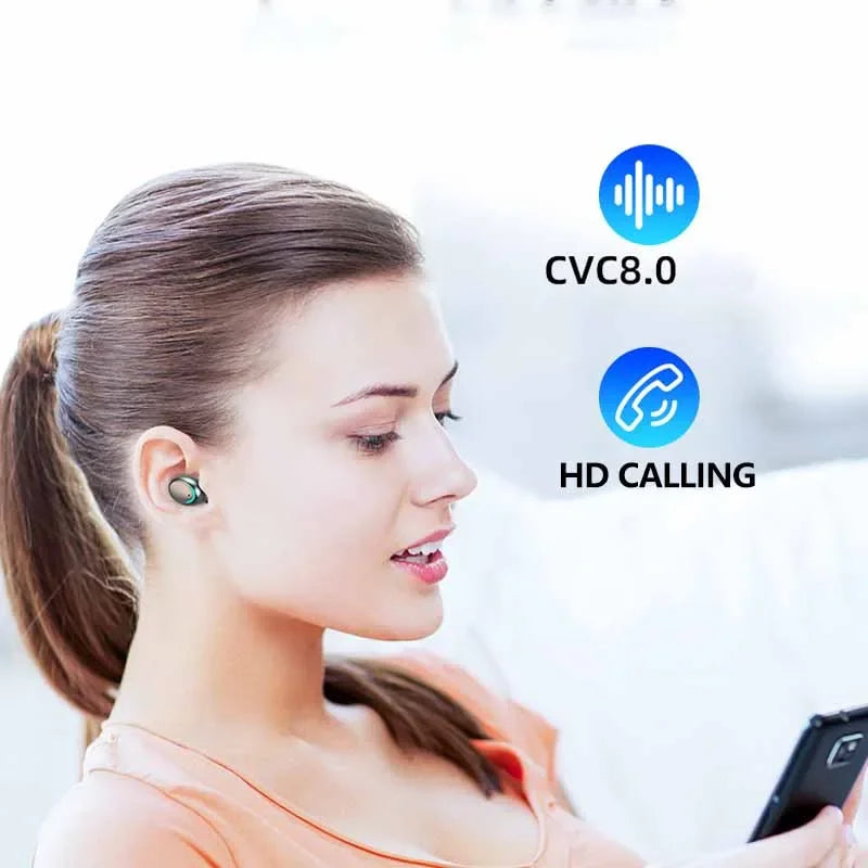 F9 TWS Bluetooth Wireless Headphones - Large-Capacity Charging Case & Digital Display, Long-Lasting Battery Game Earbuds