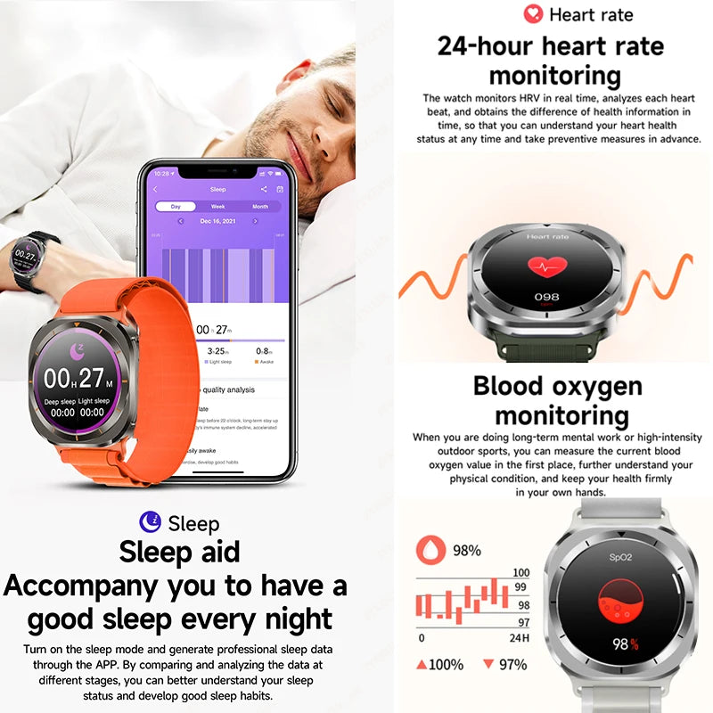 2026 New Watch 7 Ultra Smart Watch Men 3D Display Sport SmartWatch GPS NFC Compass Blood oxygen Smartwatch Women For Android IOS