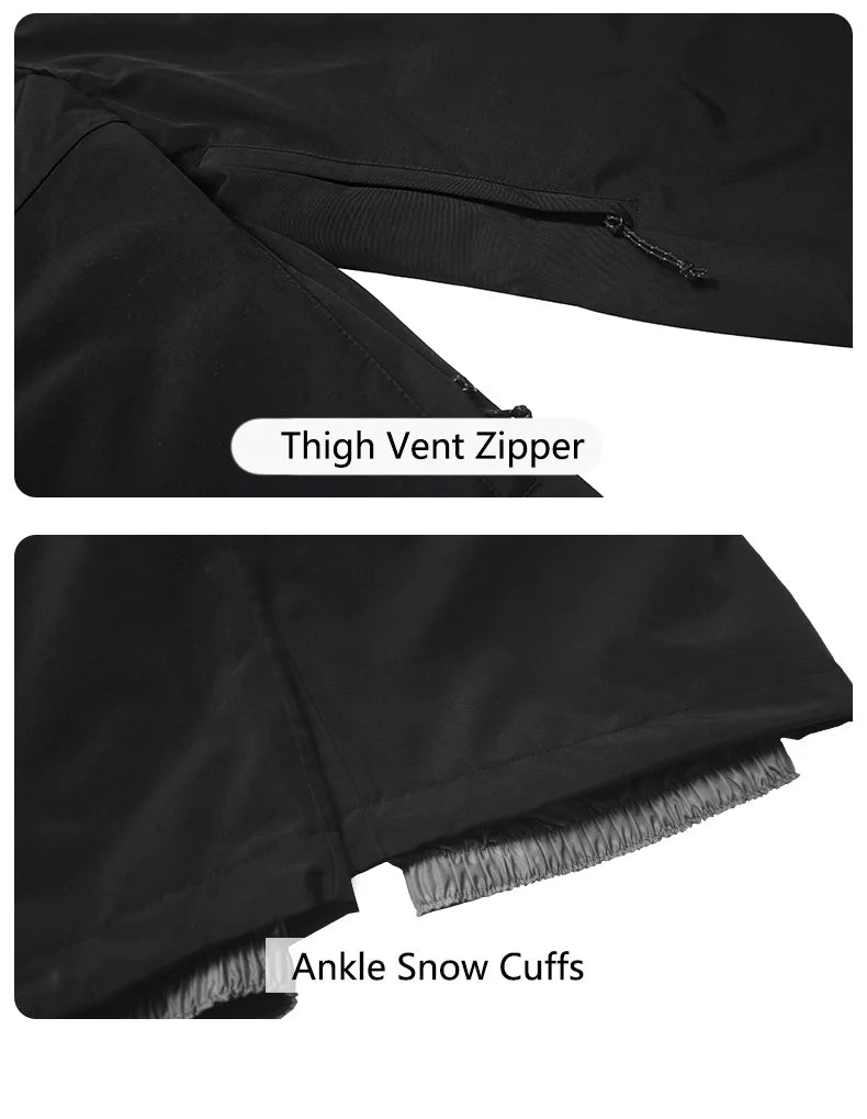 John Snow 2025 3L Ski Jacket & Pants Set Waterproof Snowboard Suit Thermal Winter Sports Gear with Fleece Lining for Men & Women