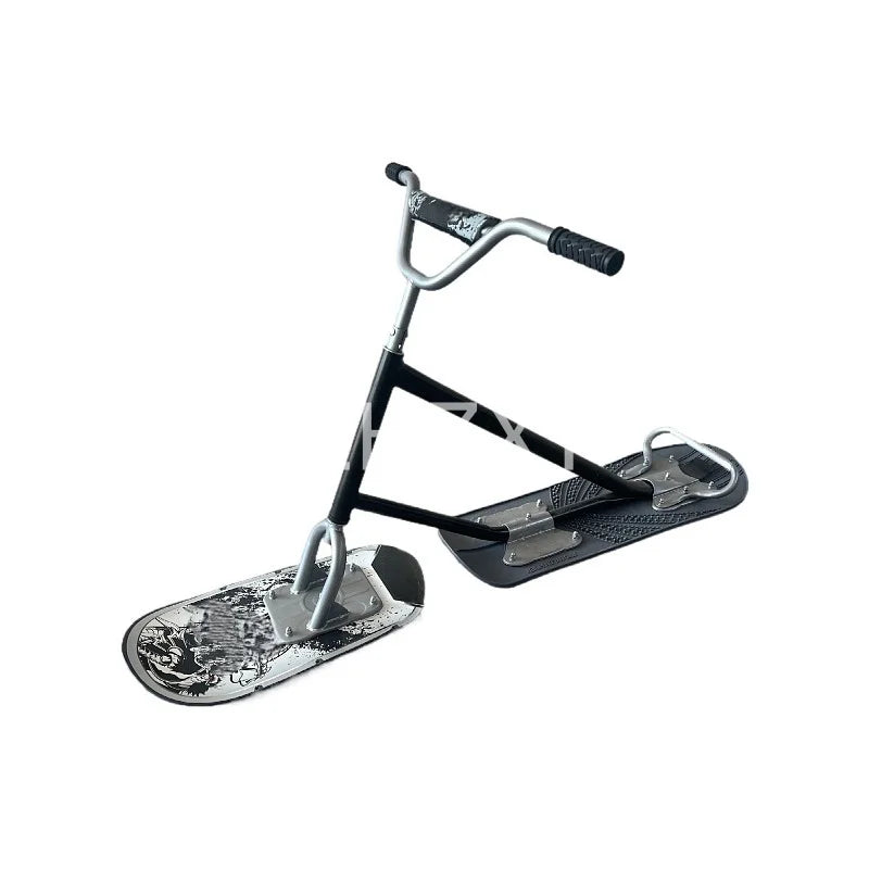 Adult Ski Carts Thickened Wear-resistant Aluminum Skis Freestyle Skis Grass Skis Snowboards Orienteering Wood Color