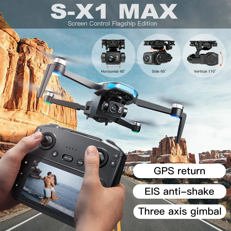 For Xiaomi GPS S-X1 Drone Three-axis gimbal 8K Professional HD Camera WIFI 5G Brushless FPV Obstacle Avoidance Quadcopter Dron